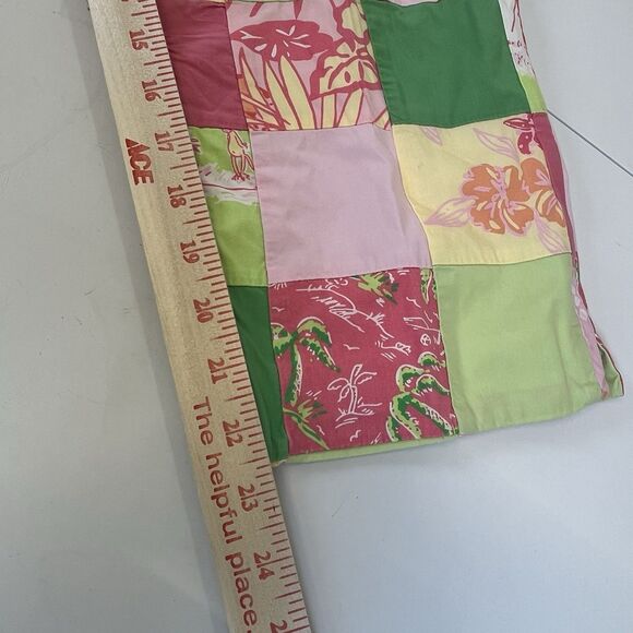 Vtg. White Label Lilly Pulitzer Capri Pants Size 6 Resort Patch Beach Palm Trees - Picture 11 of 12